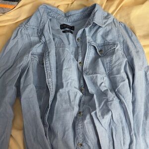 Lucky Brand Light Blue Denim Button-Down Shirt